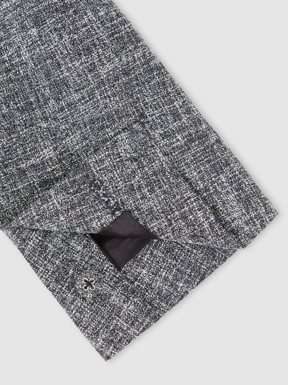 Reiss Featured - Single-Breasted Textured Mélange Blazer Slim-Fit in Navy Melange