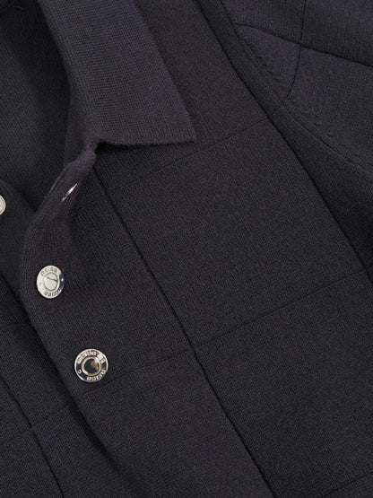 Reiss 3-9 yrs Stitch-Detail Press-Stud Polo Shirt in Navy Blue