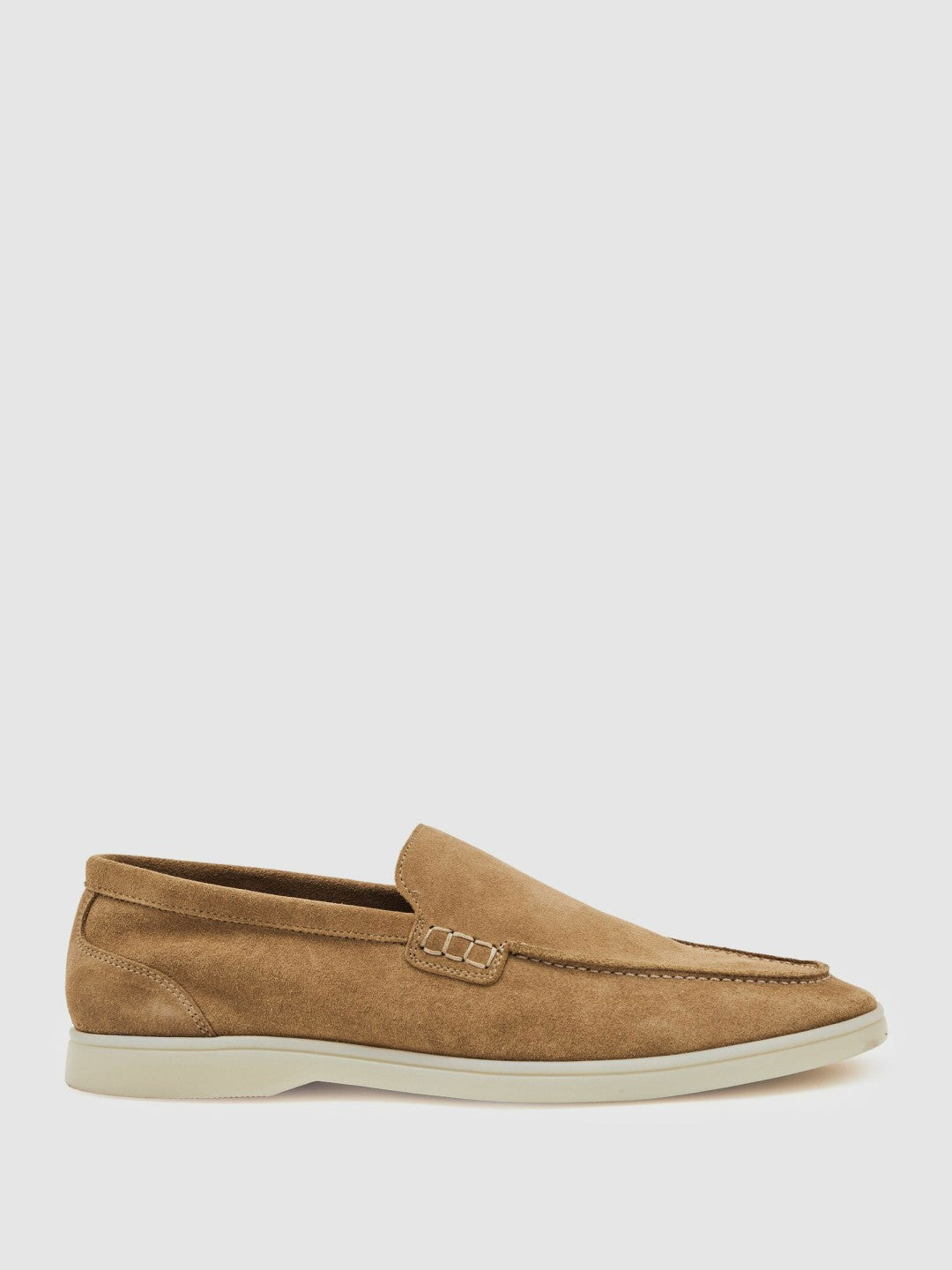 Reiss Best Seller - Suede Slip-On Loafers in Stone