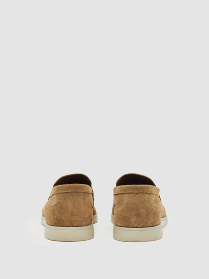Reiss Best Seller - Suede Slip-On Loafers in Stone