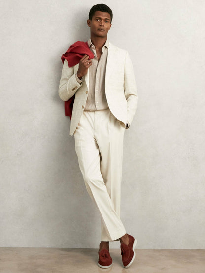 Reiss Sale - Suede Tassel Loafers in Maroon Red