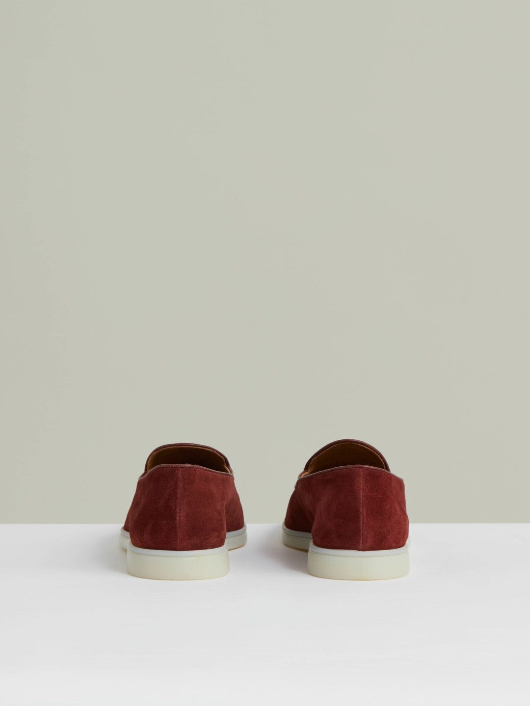 Reiss Sale - Suede Tassel Loafers in Maroon Red