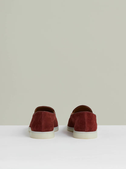 Reiss Sale - Suede Tassel Loafers in Maroon Red