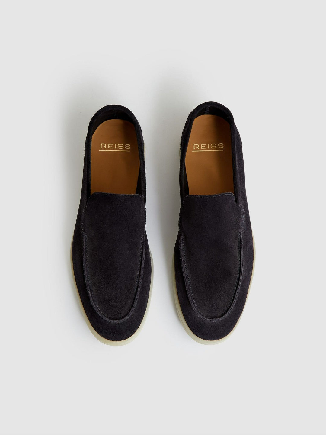 Reiss Sale - Suede Slip-On Loafers in Navy