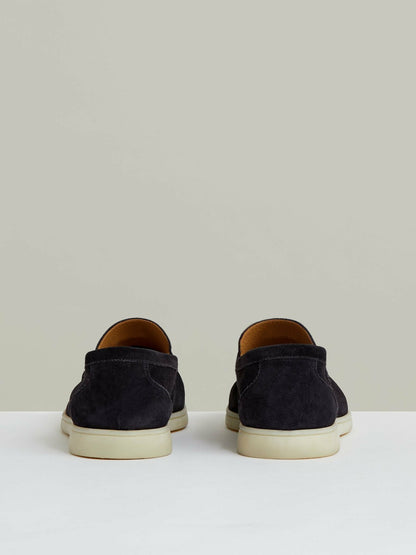 Reiss Sale - Suede Slip-On Loafers in Navy