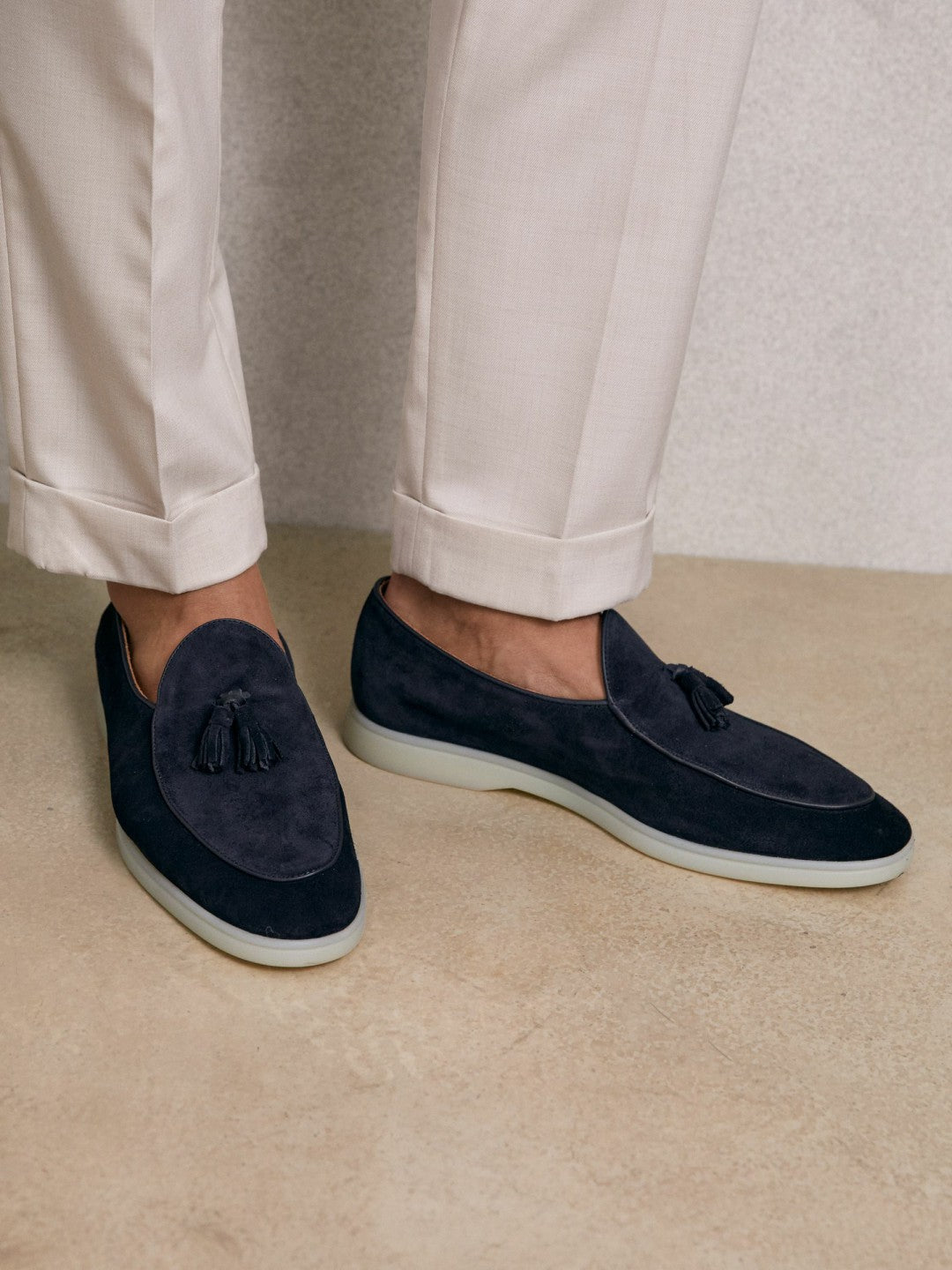Reiss Best Seller - Suede Tassel Loafers in Navy