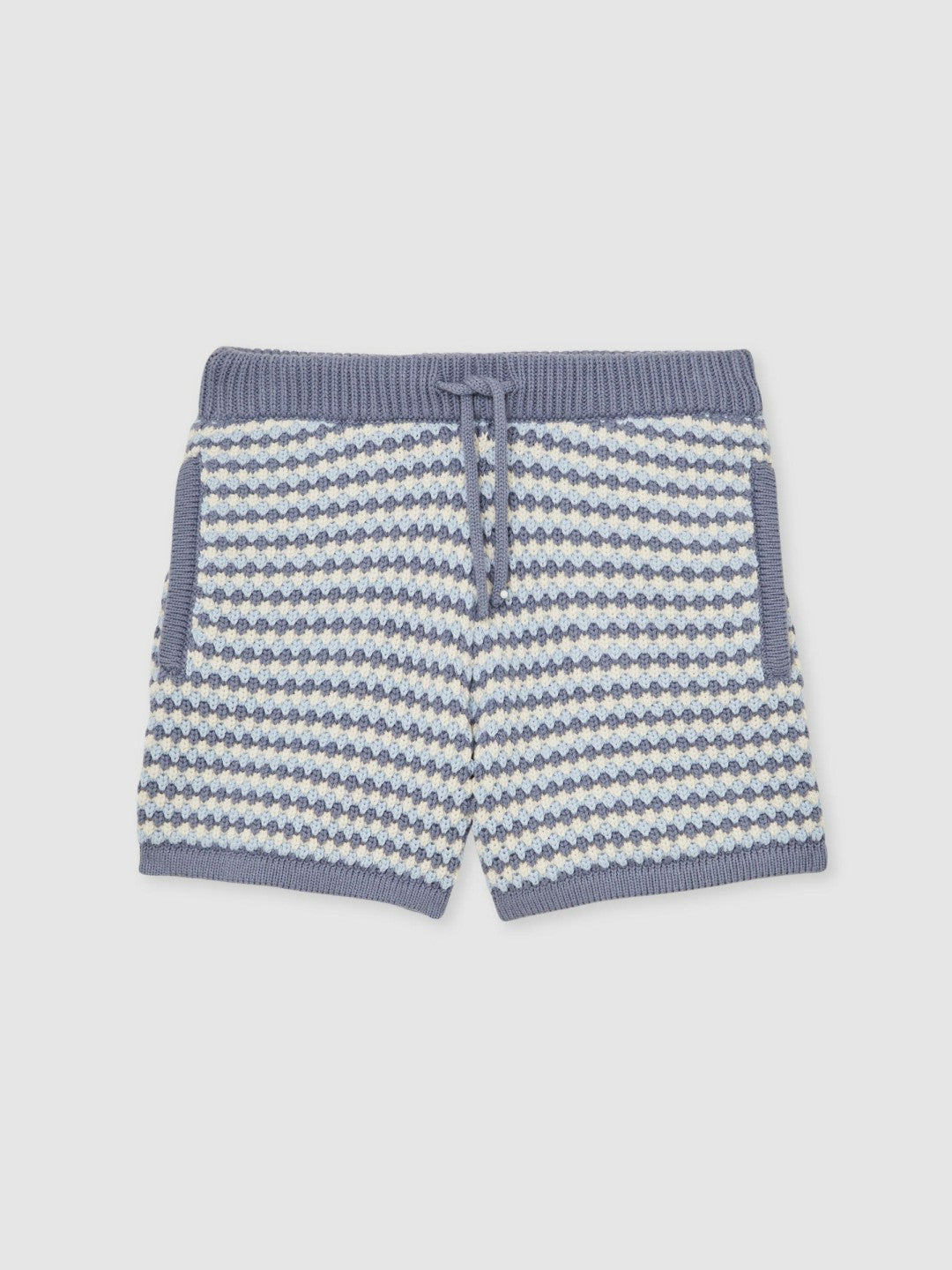 Reiss Best Seller - 13-14 yrs Cotton-Blend Knitted Stripe Shorts in Blue/White