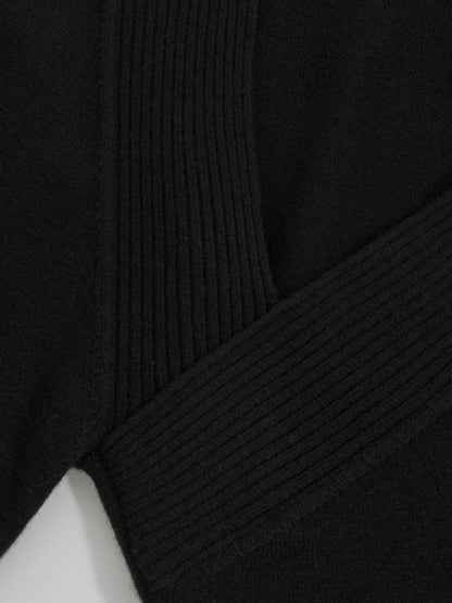 Reiss Best Seller - Wool-Blend Asymmetric Knit Top in Black