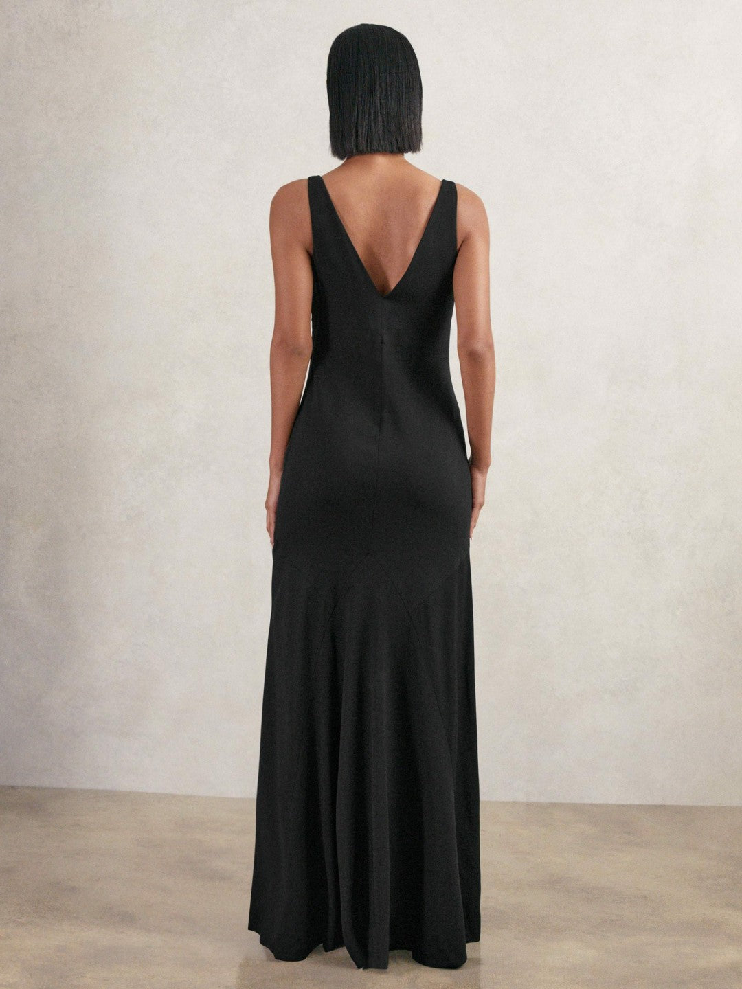 Reiss Cowl-Neck Sleeveless Maxi Dress in Black