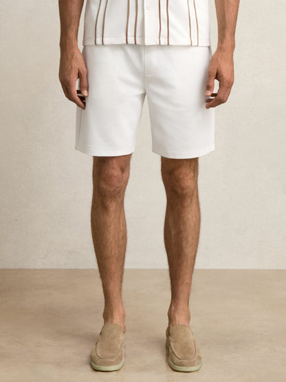 Reiss Savings - Textured Drawstring Shorts in White