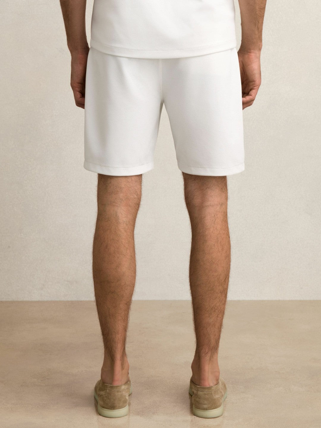 Reiss Savings - Textured Drawstring Shorts in White