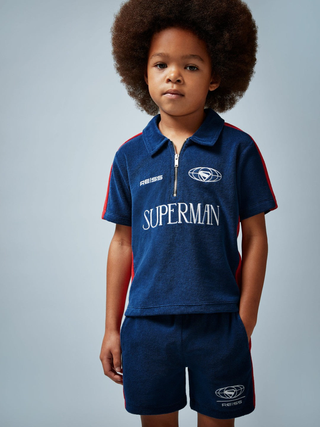 Reiss Savings - 9-13 yrs Superman Towelling Polo Shirt in Blue/Red