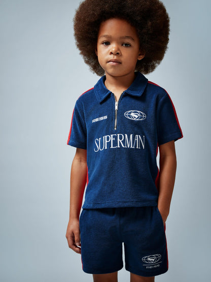 Reiss Savings - 9-13 yrs Superman Towelling Polo Shirt in Blue/Red