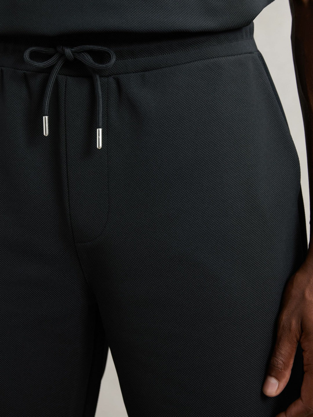 Reiss Offer - Textured Drawstring Shorts in Navy