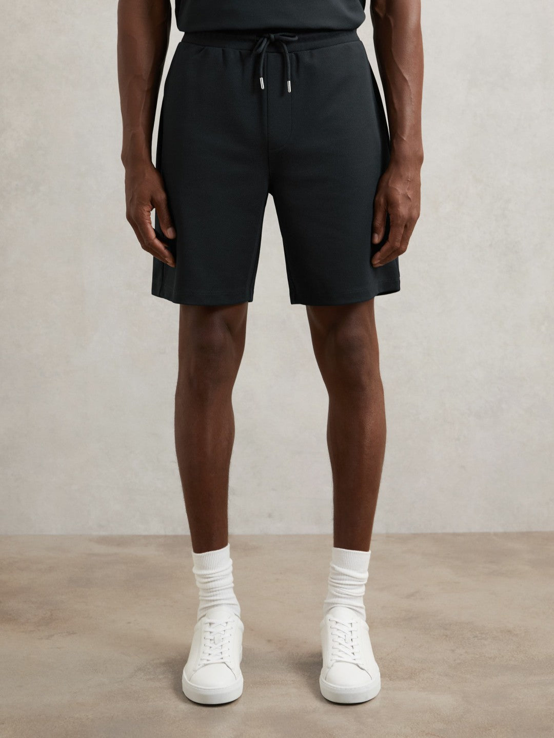 Reiss Offer - Textured Drawstring Shorts in Navy