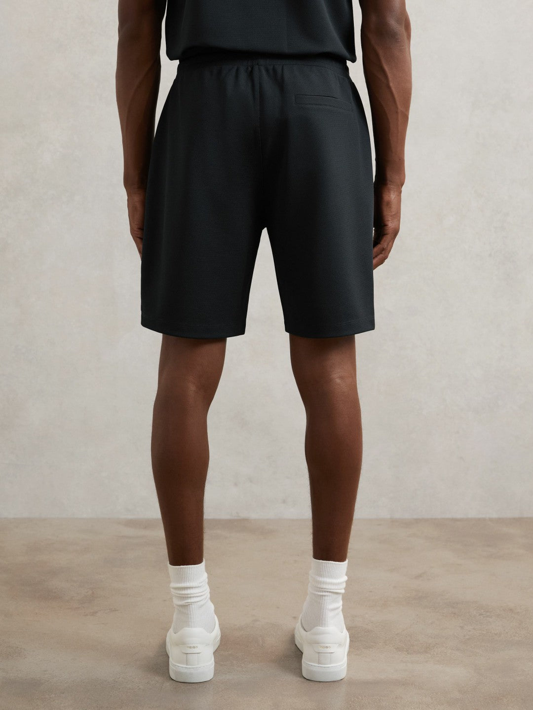 Reiss Offer - Textured Drawstring Shorts in Navy