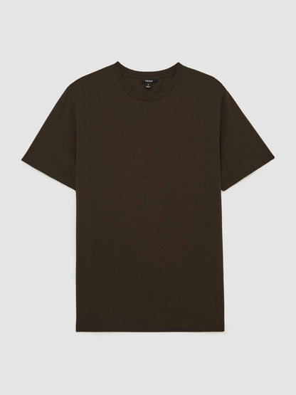 Reiss Offer - Cotton Crew Neck T-Shirt in Coco Brown
