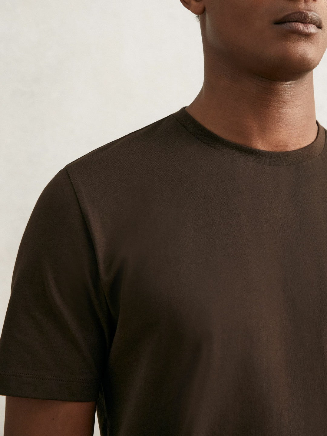 Reiss Offer - Cotton Crew Neck T-Shirt in Coco Brown