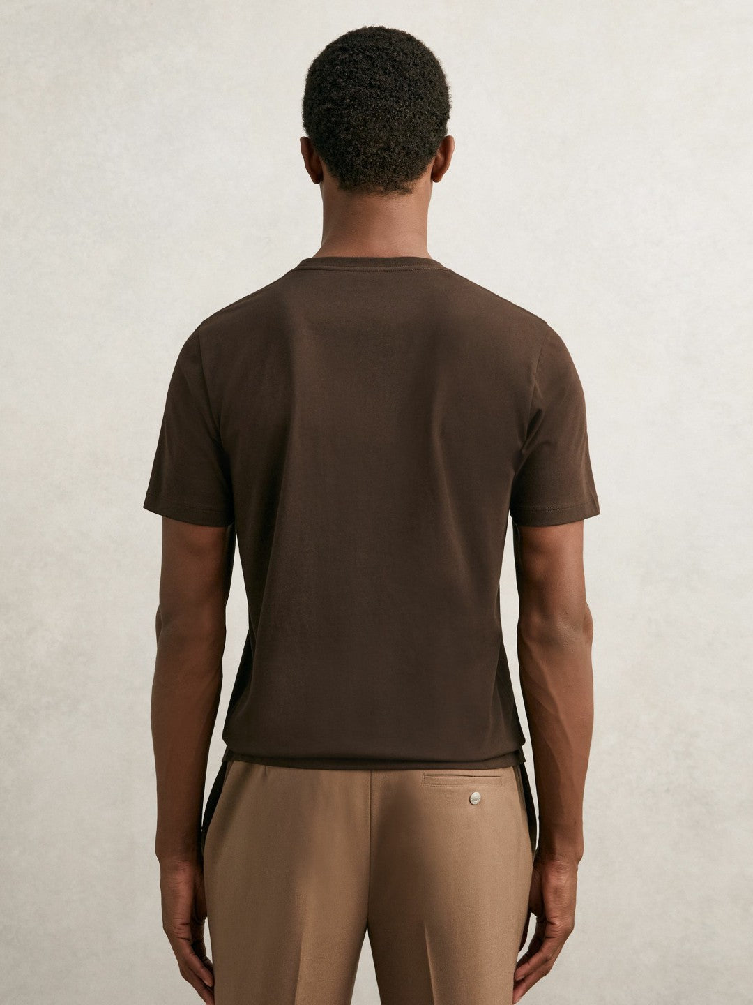 Reiss Offer - Cotton Crew Neck T-Shirt in Coco Brown
