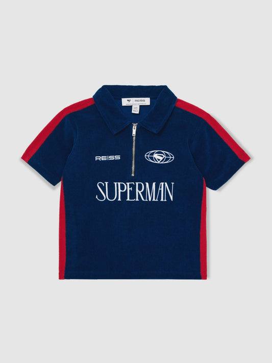 Reiss Savings - 13-14 yrs Superman Towelling Polo Shirt in Blue/Red