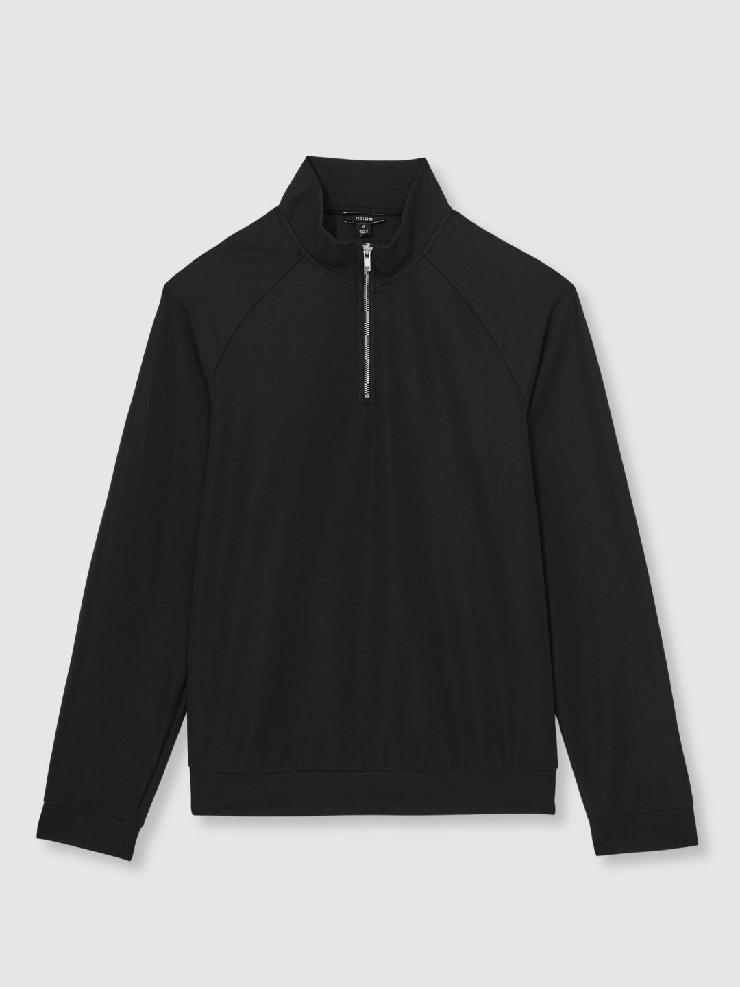 Reiss Featured - Half-Zip Funnel-Neck Sweatshirt in Black