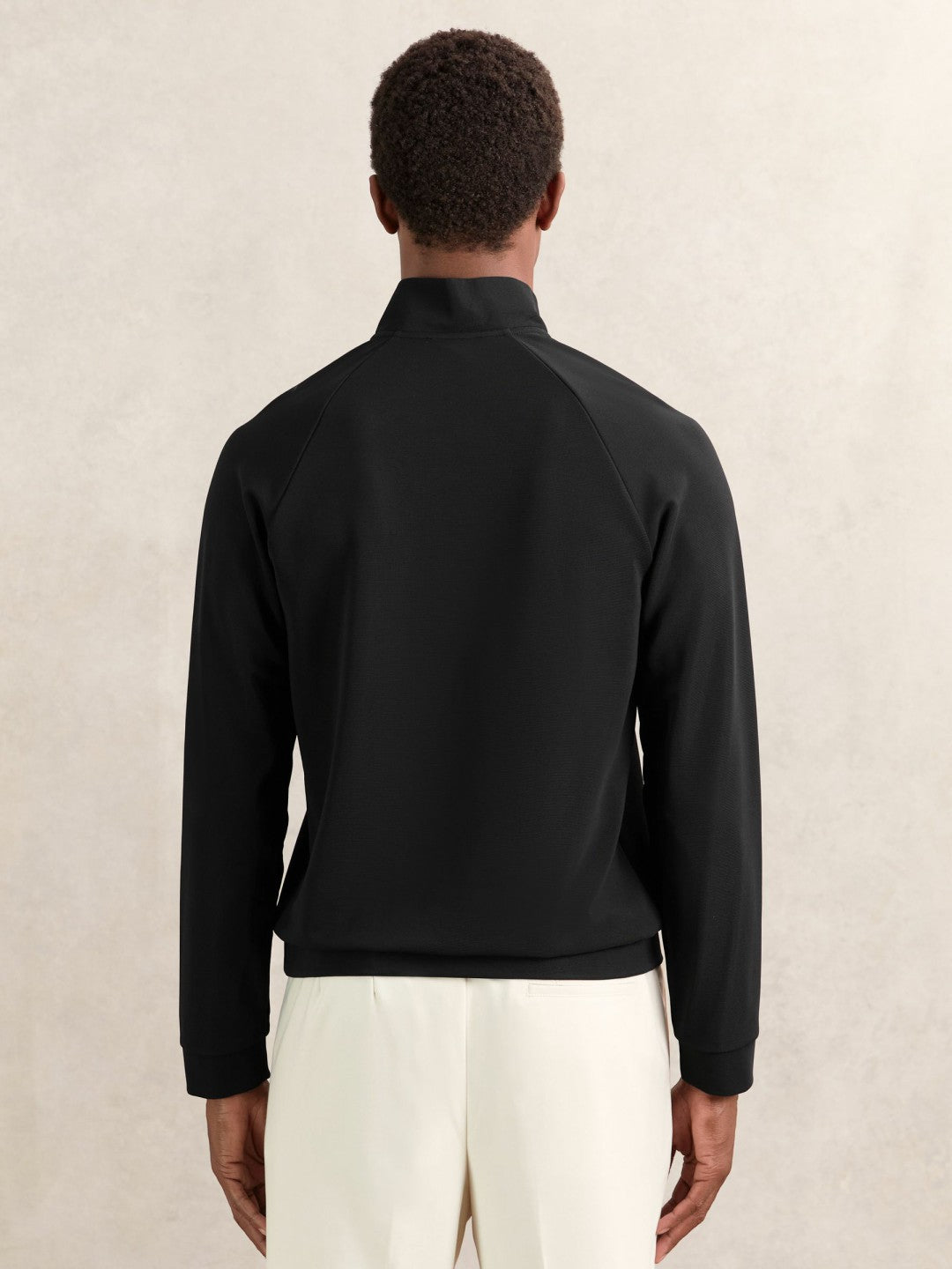 Reiss Featured - Half-Zip Funnel-Neck Sweatshirt in Black