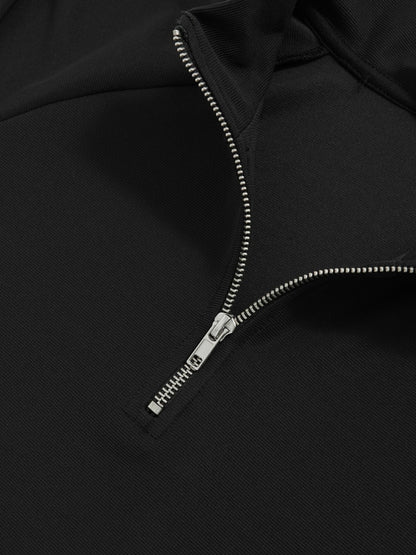 Reiss Featured - Half-Zip Funnel-Neck Sweatshirt in Black