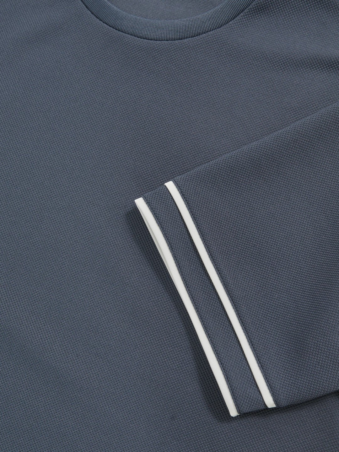 Reiss Savings - Textured Crew-Neck Tipped T-Shirt in Airforce Blue