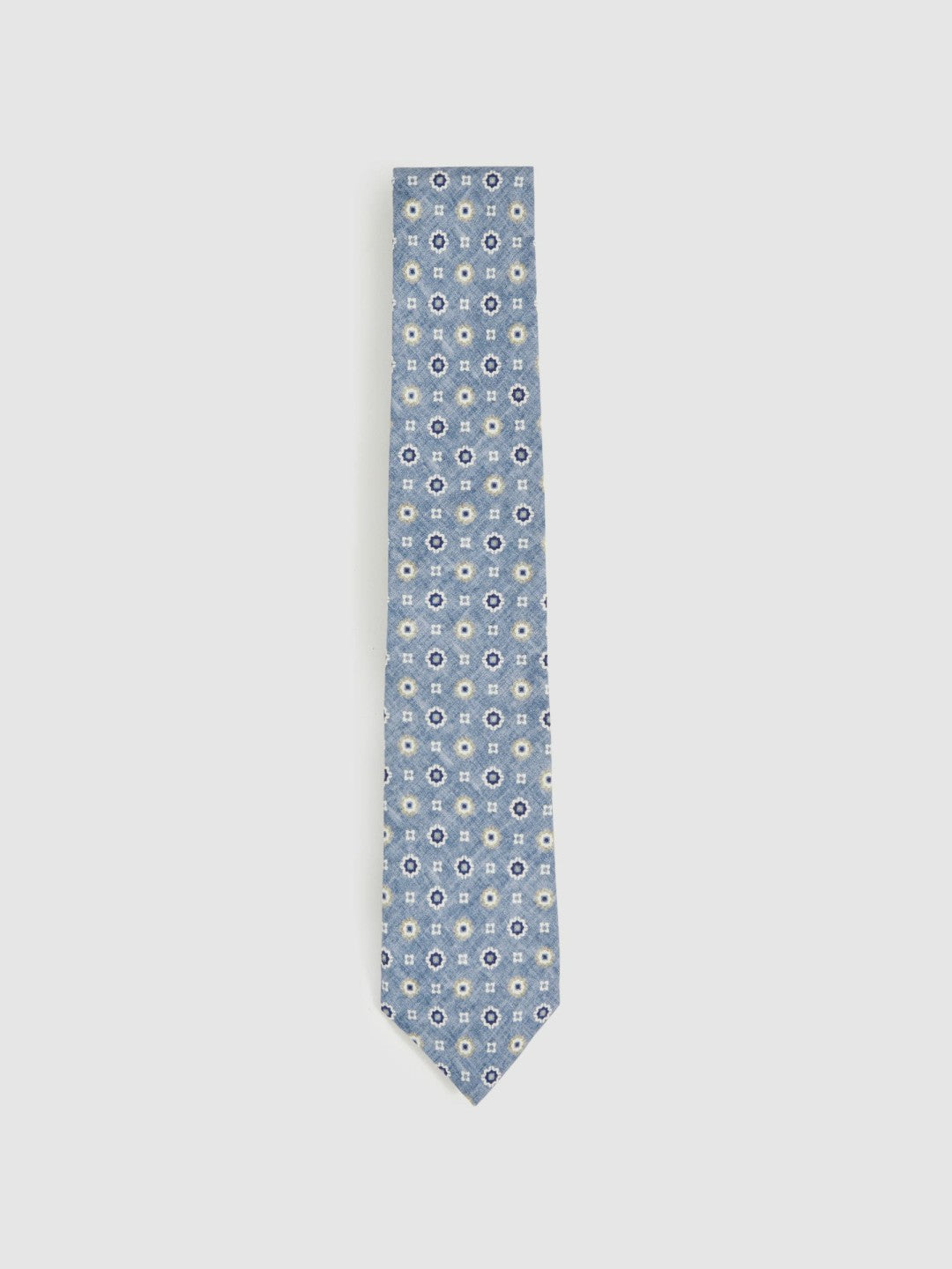 Reiss Affordable - Silk Floral-Medallion Tie in Soft Blue