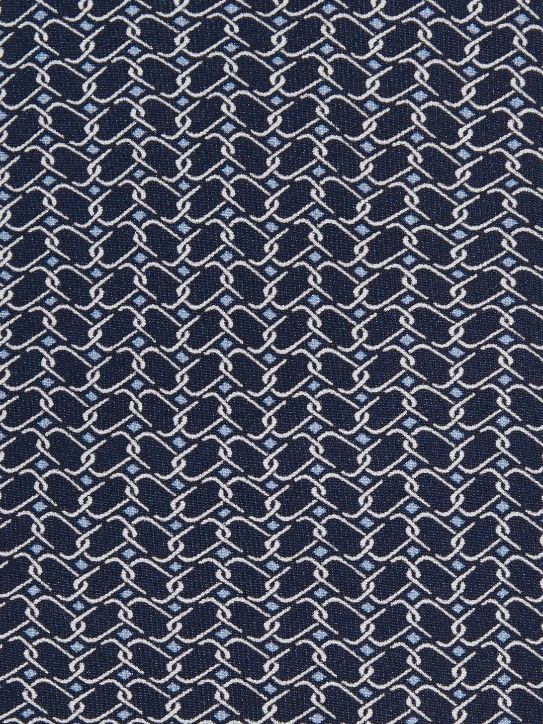 Reiss Offer - Silk Geometric-Chain Print Tie in Navy