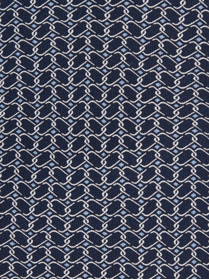 Reiss Offer - Silk Geometric-Chain Print Tie in Navy