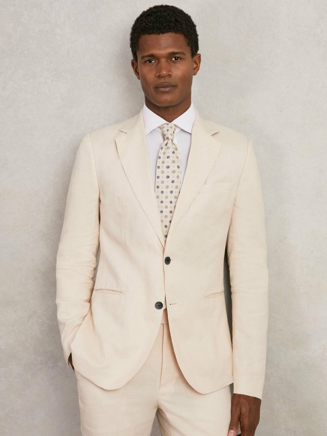 Reiss Offer - Silk Floral-Medallion Tie in Ivory