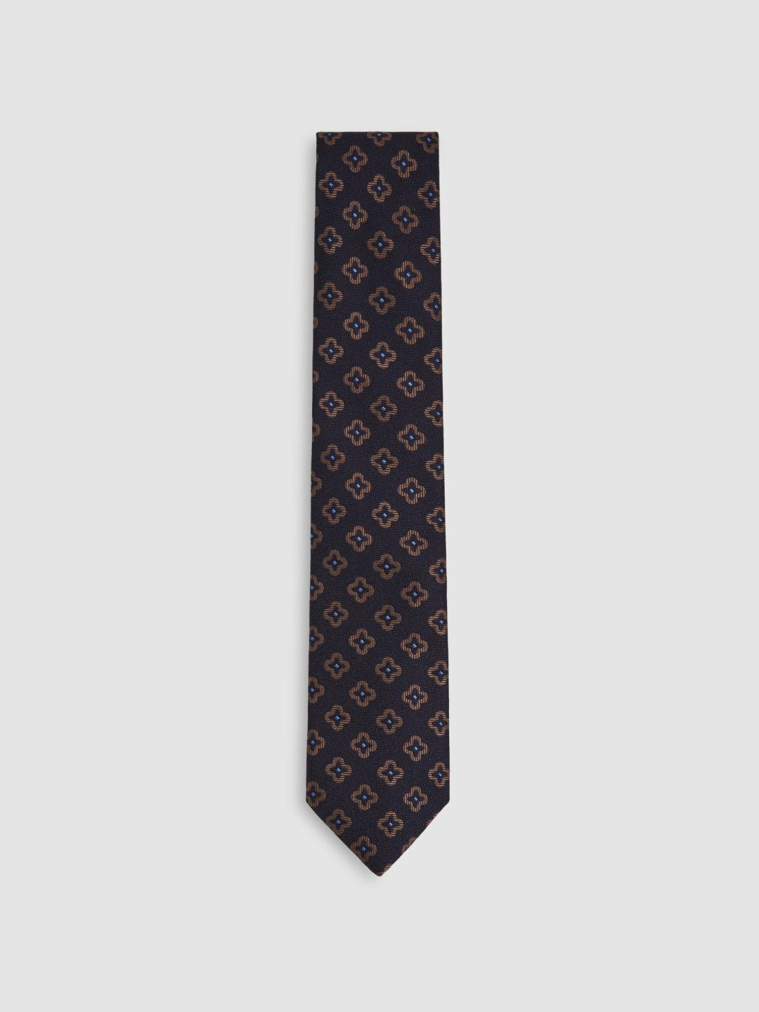 Reiss Affordable - Silk-Wool Floral-Medallion Tie in Navy