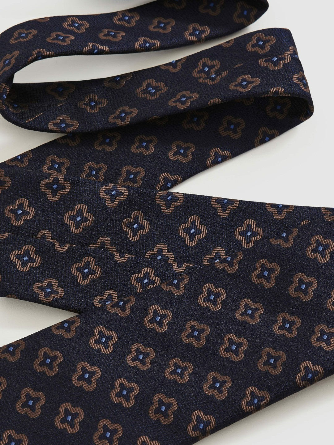 Reiss Affordable - Silk-Wool Floral-Medallion Tie in Navy