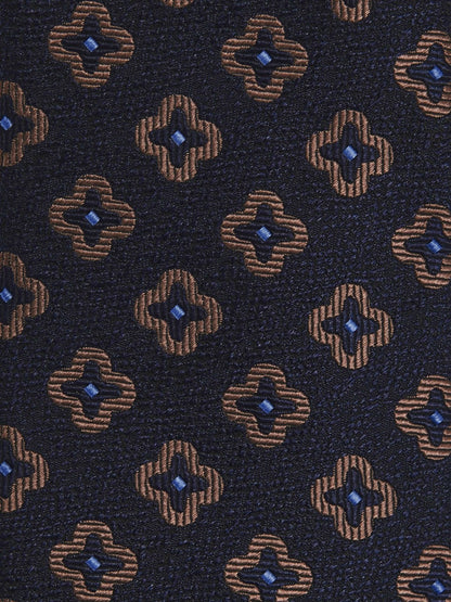 Reiss Affordable - Silk-Wool Floral-Medallion Tie in Navy