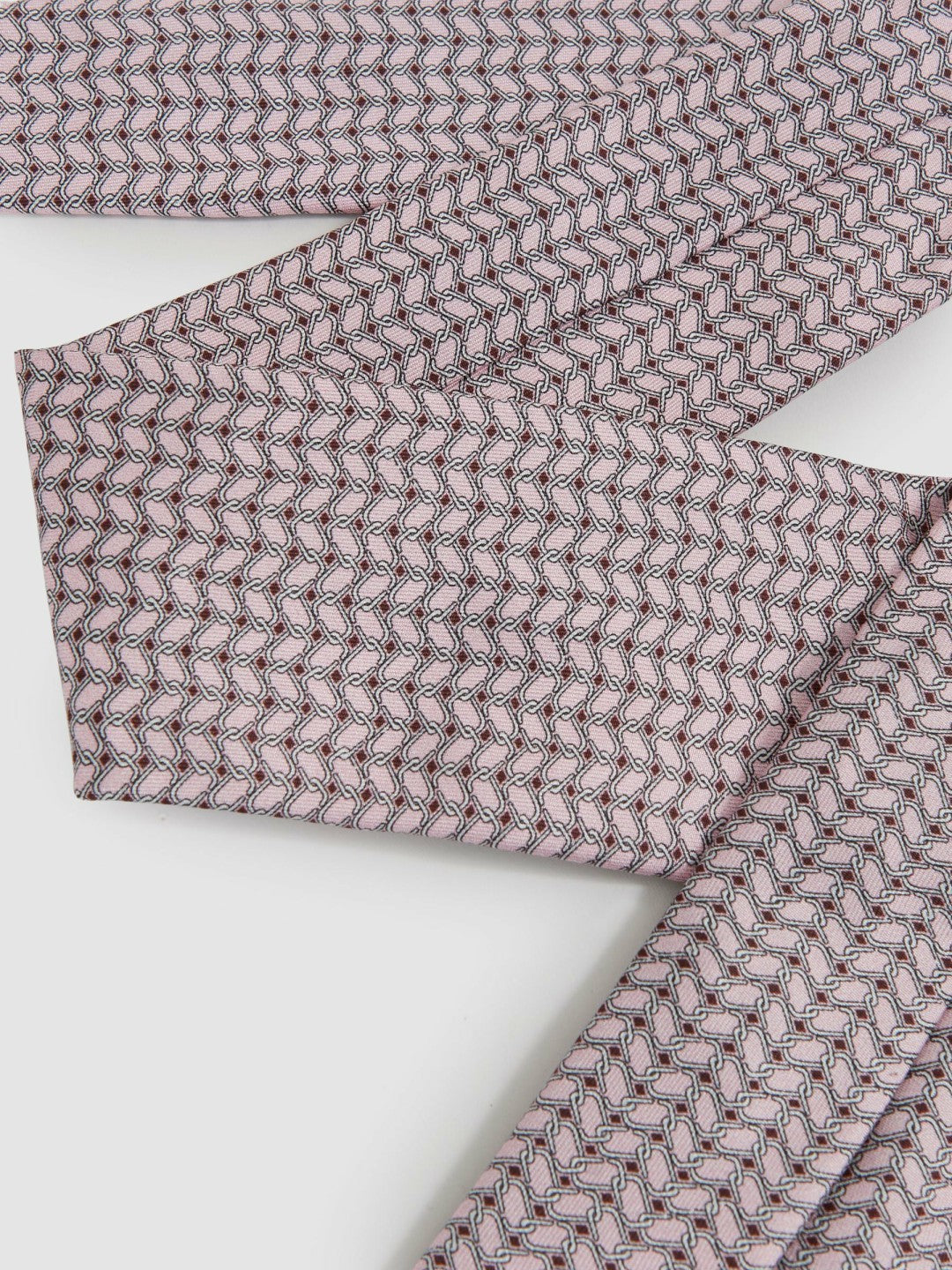 Reiss Savings - Silk Geometric-Chain Print Tie in Soft Pink