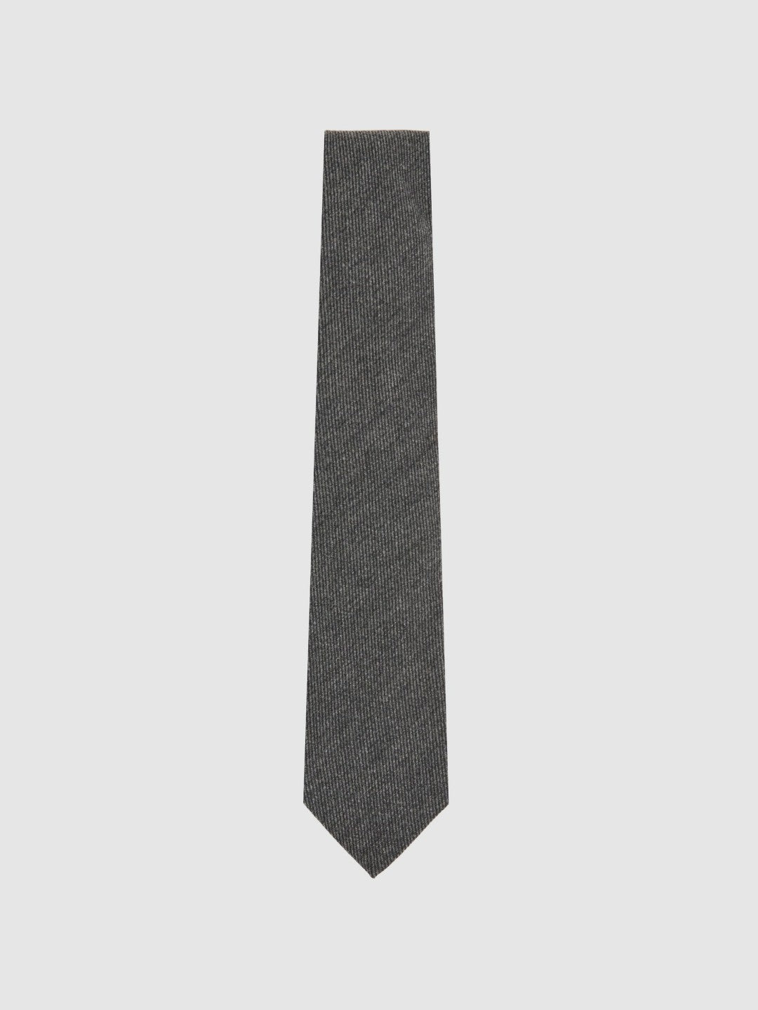 Reiss Best Seller - Wool-Silk Textured Tie in Charcoal