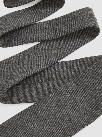 Reiss Best Seller - Wool-Silk Textured Tie in Charcoal
