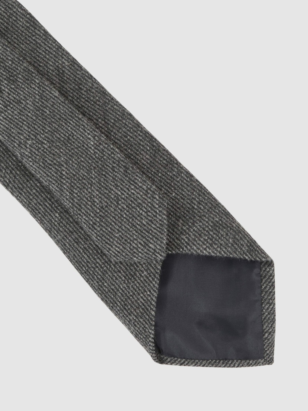 Reiss Best Seller - Wool-Silk Textured Tie in Charcoal
