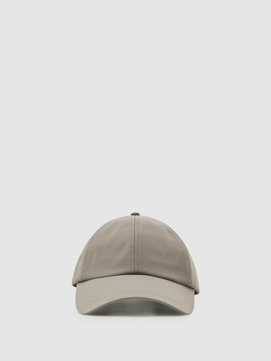 Reiss Value - Embroidered Logo Tech Baseball Cap in Mushroom Brown