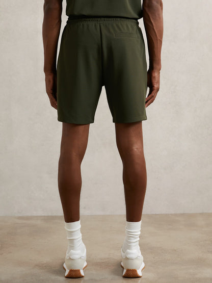 Reiss Value - Textured Drawstring Shorts in Green