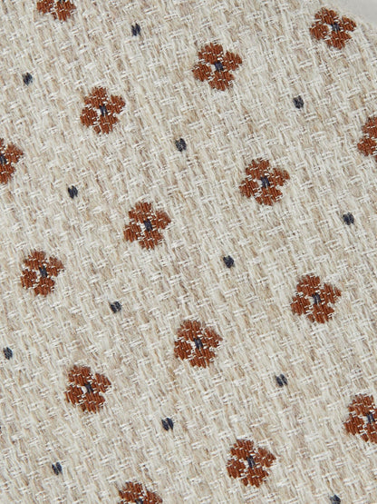 Reiss Sale - Wool-Silk Floral-Medallion Tie in Oatmeal Melange