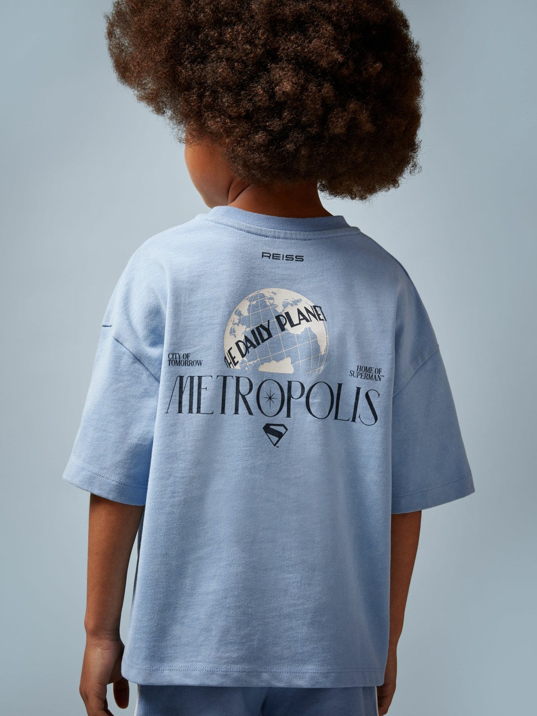 Reiss Best Seller - 13-14 yrs Superman Metropolis Logo T-Shirt in Light Blue