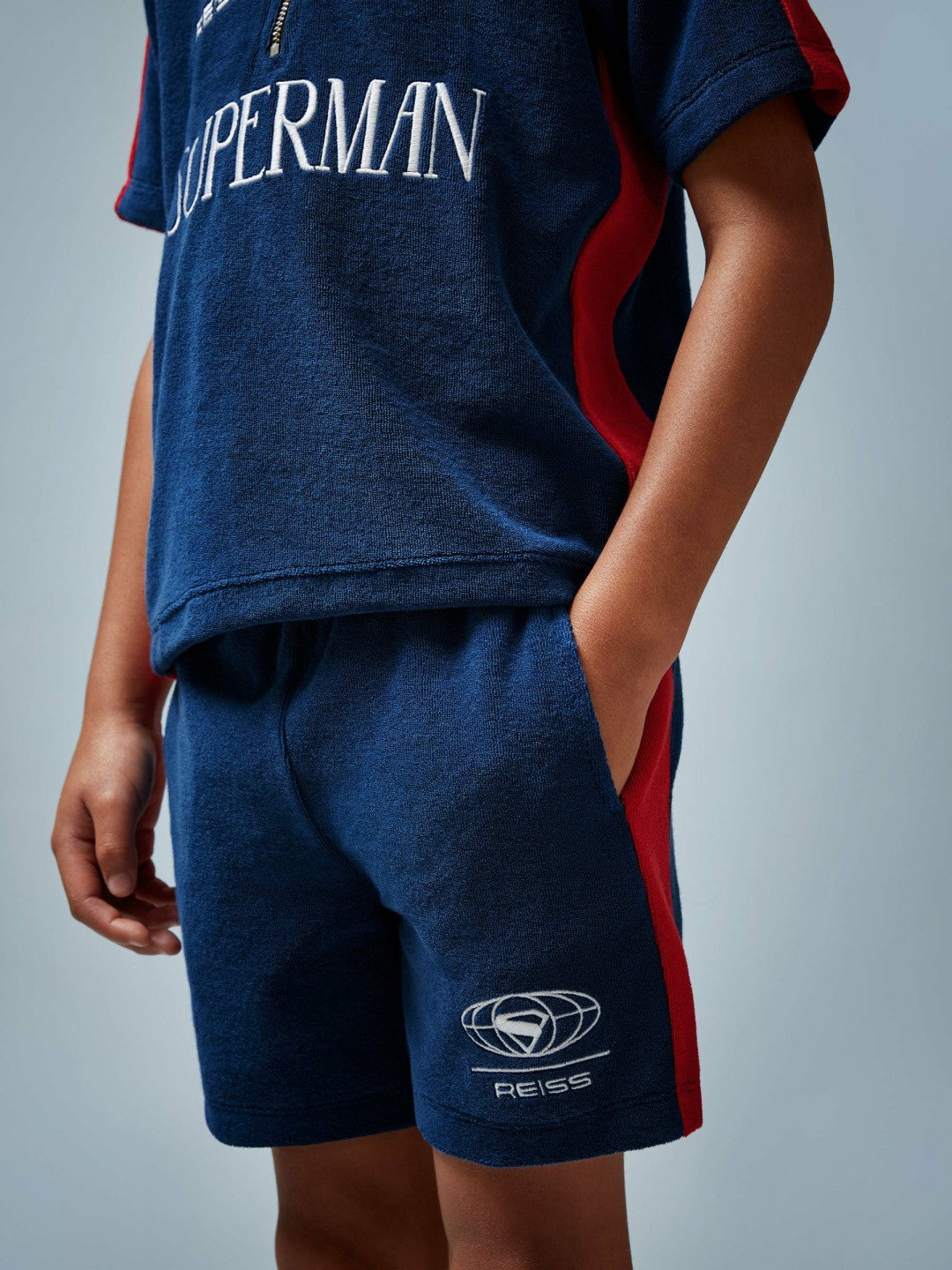 Reiss Value - 9-13 yrs Superman Towelling Shorts in Blue/Red