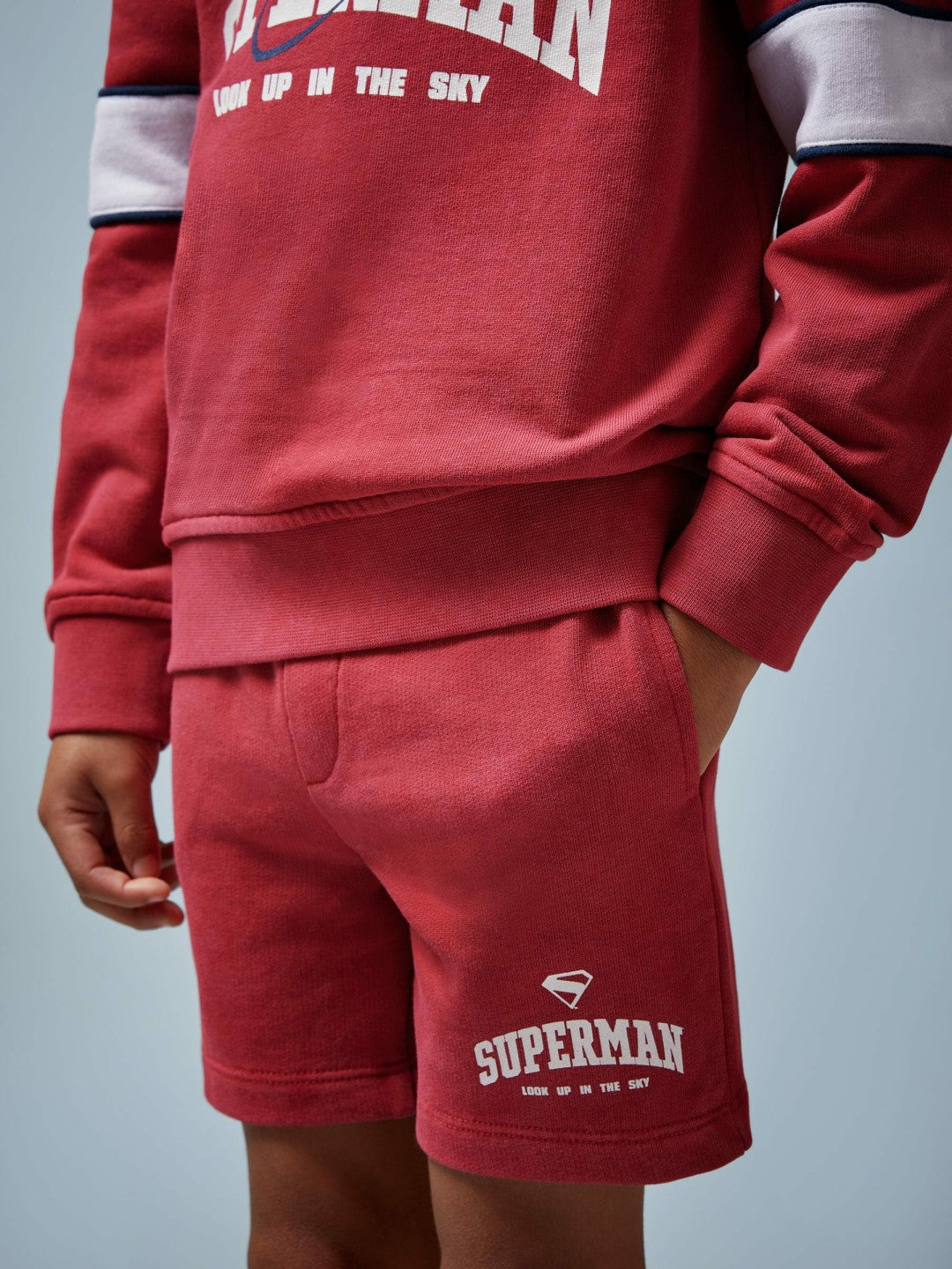 Reiss 3-9 yrs Superman Cotton Logo Shorts in Red
