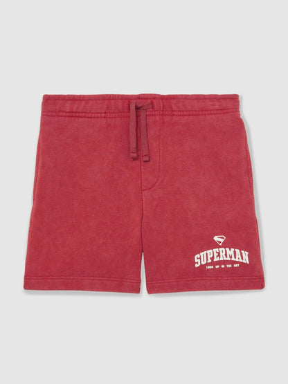 Reiss 3-9 yrs Superman Cotton Logo Shorts in Red