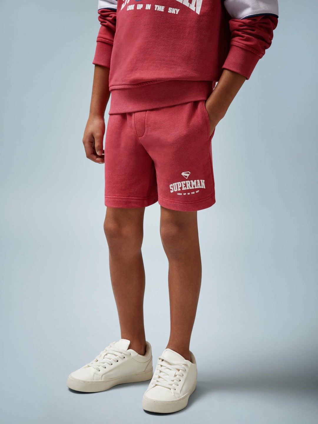 Reiss 3-9 yrs Superman Cotton Logo Shorts in Red