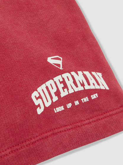 Reiss 3-9 yrs Superman Cotton Logo Shorts in Red