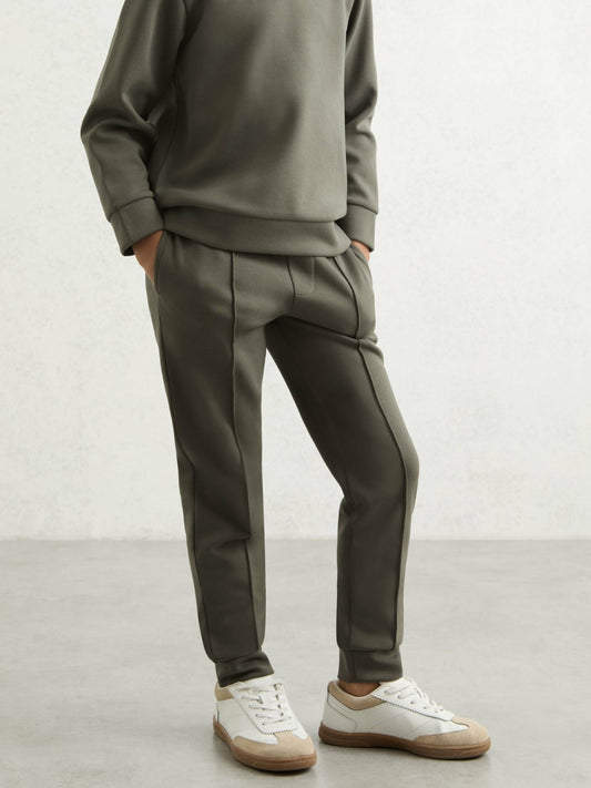 Reiss Featured - 3-9 yrs Interlock Drawstring Joggers in Dark Sage