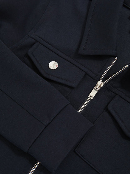 Reiss Popular Choice - 9-13 yrs Interlock Zip Through Overshirt in Navy Blue